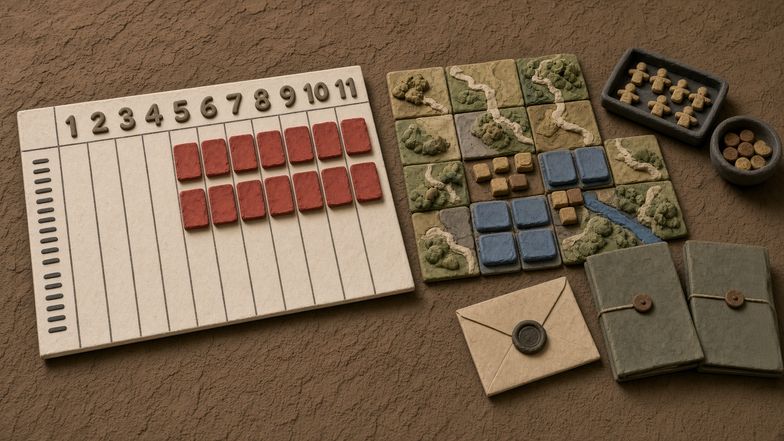 Provisional stop-motion claymation scene of an alliance planning desk with an eleven-day paper exercise calendar cut down to five days, field-training markers being exchanged for simulation tiles, and a sealed order beside two unopened briefing folders. No people, casualties, flags, logos, or readable text are depicted.